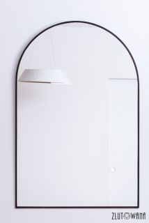 Zrkadlo - Spájkované zrkadlo - oblúk - čierna patina - 40 x 80 cm