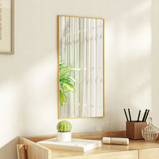 Zrkadlo - Zrkadlo na dverách, zlato, 30x60 cm, sklo a hliník
