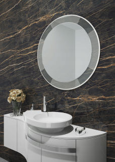 Zrkadlo - Okrúhle zrkadlo s dekoratívnym LED osvetlením 60 cm