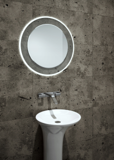 Zrkadlo - Okrúhle zrkadlo s dekoratívnym LED osvetlením 90 cm
