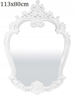 Zrkadlo - Nástenné zrkadlo Art Deco Biely rám