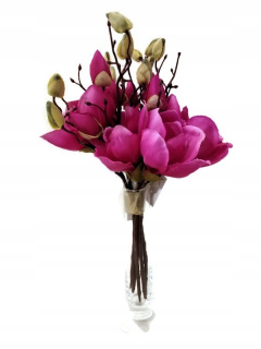 Magnolia kytica umelý kvetina tmavá dávka 6 kusov