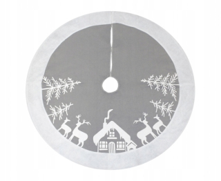 Vianočné ozdoby - Podložka pod vianočný strom Silver Grey White sob 90 cm