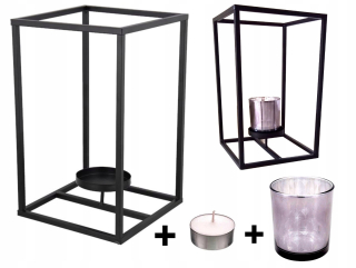 Lampáš, svietník - Kovový Lantern + Loft ohrievač sviečky