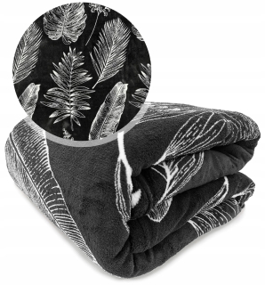 Prikrývka na posteľ - Čierny kontrastný polyester 150 x 200 cm béžový
