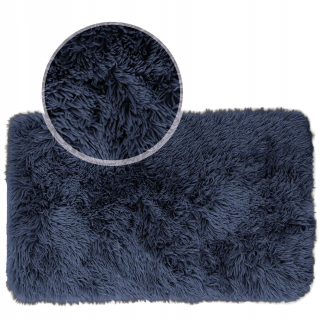 Kúpelňová predložka - Mäkký plyšový módny koberec Megan 60x90 Navy modrá