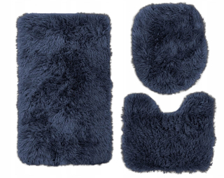 Kúpelňová predložka - Mäkké 3HCZ Kúpeľne koberce Shaggy Navy Blue