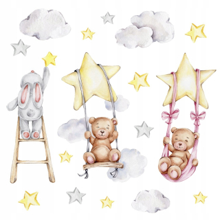 Cloud Clouds Rabbit Star Stickers XL