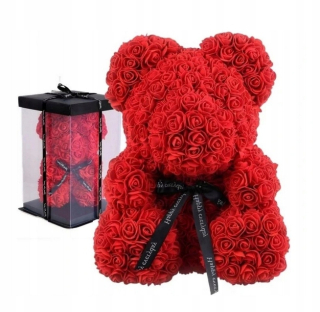 Medvedík s kvetinovými ruží 25 cm Rose Teddy box