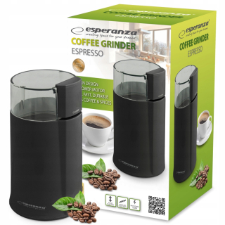 Elektrický mlynček Esperanza Espresso EKC001K 160 W čierny