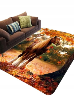MODERNÝ KOBEREC DO OBÝVAČKY, 3D VZOR KOŇA, 140x200