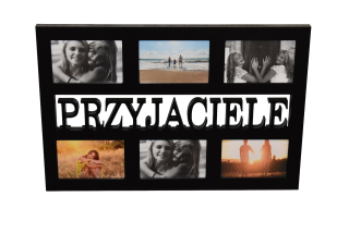 Fotorálny rámec s viacerými rámcami s priateľmi z nápisu