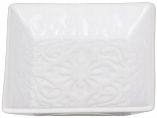 Mydelnička - Keramická mydlová misa biely ornament vzor wenko