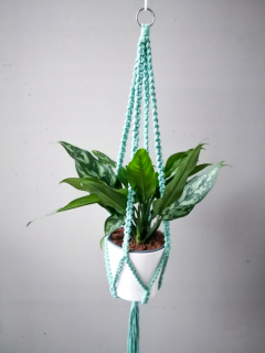 Stojan na kvety - Závesný strop záhonu Macrame Chain Green