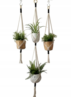 Stojan na kvety - Macrama záhonu - minimalistický set