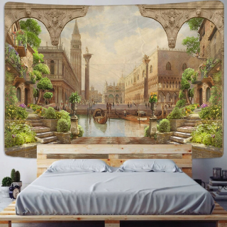 Architektúra hradu Mandaly Tapestry India Europea