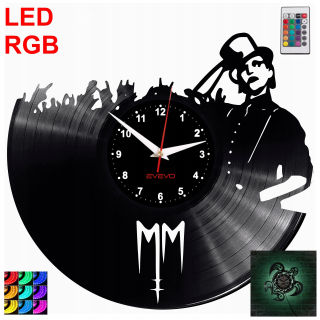 Hodiny - Vinylová platňa s LED nástennými hodinami Marylin Manson