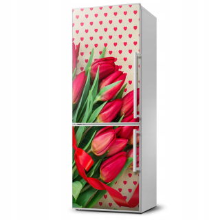 Magnetická rohož pre chladničku červené tulips xl
