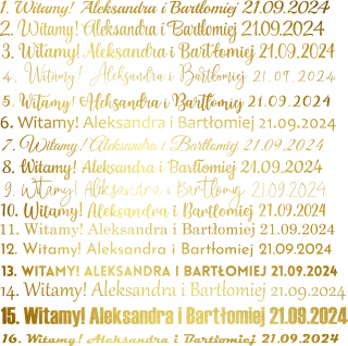 Nálepka s menom s menom Váš nápis 1 ks personalizácia s dátumom svadobných sviatkov