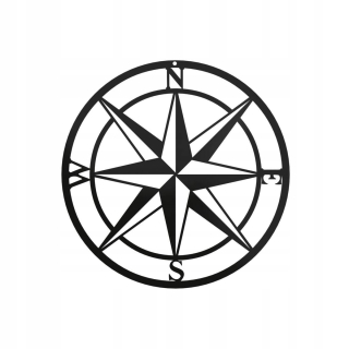 Kovová stena dekorácie Compass avg. 55 cm