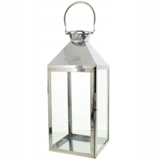 Lampáš, svietník - Strieborná kovová lampáš kov lampáš 45 cm