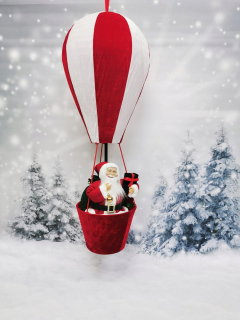 Vianočná postavička, dekorácia - Santa v balóne XL 110 cm red glamour