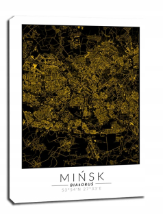Minsk Golden Map - obrázok na plátne