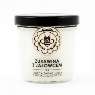 Tradičná sviečka sójová brusnica s borievkovou medovou Soapnia 1 ks.