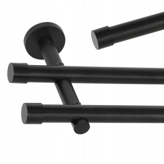 Hotová garniža - Dvojitá záclonová tyč 19 mm + 19 mm 150 cm