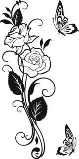 Nálepka na stenu Rose 140 x 70 cm čierna