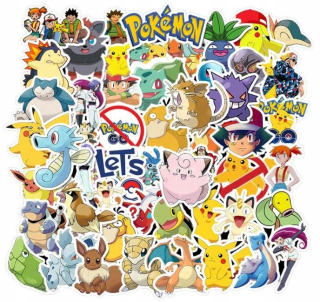 Vodotesné motivačné nálepky pokémonov 50 ks.