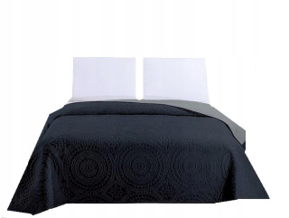 Prikrývka na posteľ - Cotton World Polyester 220 x 240 cm biele postele, odtiene šedej