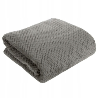 Prikrývka na posteľ - Dizajn plugy 91 mikrovlákna 200 x 220 cm odtiene šedej