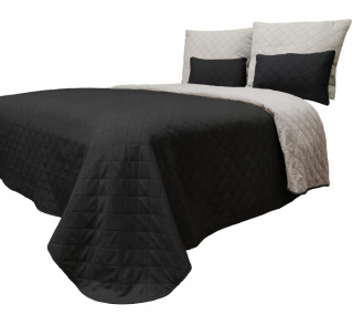 Prikrývka na posteľ - Slepý kontrast polyester 220 x 200 cm odtiene hnedej