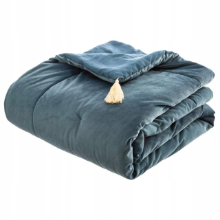 Prikrývka na posteľ - Atmosféra velor Bedspread 180 x 80 cm odtiene modrej
