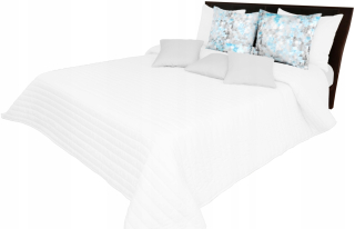Prikrývka na posteľ - Polyester strednej čalúnenia 210 x 170 cm biely