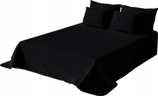 Prikrývka na posteľ - Polyester stredného paddingu 240 x 220 cm čierna