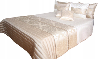 Prikrývka na posteľ - Stredný polyester 240 x 220 cm odtiene šedej