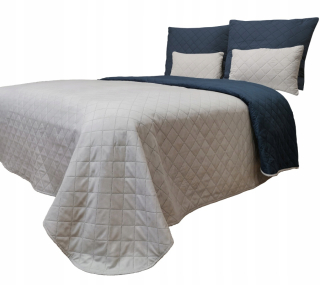 Prikrývka na posteľ - Slepý kontrast polyester 240 x 220 cm čierny
