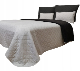 Prikrývka na posteľ - Bunning Contrast Polyester 200 x 160 cm čierny, odtiene šedej