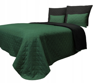 Prikrývka na posteľ - Zmluvný polyester zavádza 200 x 160 cm čierny, odtiene zelenej