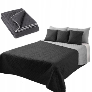 Prikrývka na posteľ - Luxusné posteľné posteľné polyester 220 x 240 cm čierne