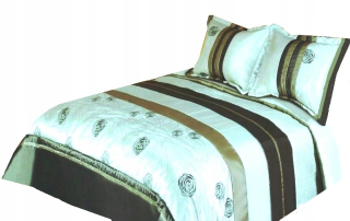 Prikrývka na posteľ - Zbychpol 260 x 240 cm bielej posteľnej postele, odtiene šedej, zlatá
