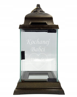 Sviečka "Glass Art Lantern", zlatá, 35 cm