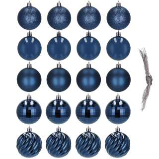 Vianočné ozdoby - Názov vianočné gule Navy modré set 6 cm