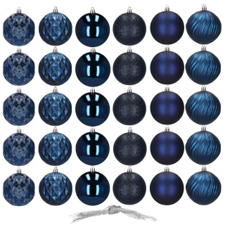 Vianočné ozdoby - NEPROOTOVANIE VIDARE TREET BAUBLES 8 cm 30ks mix sada