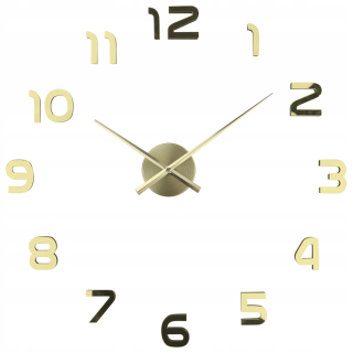 Hodiny - Moderné nástenné hodiny 3D golden DIY 70-130centimetrů