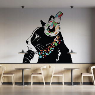 Nálepka nástenné myslenie Cat 260x178 vľavo