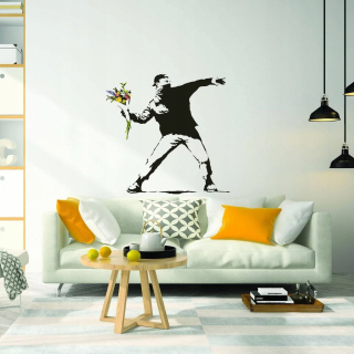 Samolepka na stenu BANKSY Kvetináč 200cm