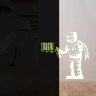 Čarový kód Nálepka na stenu robot lumi 220x220